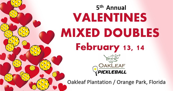 VALENTINES MIXED DOUBLES AT OAKLEAF logo
