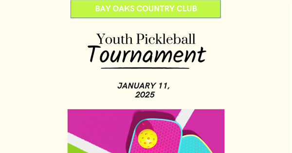 Youth Pickleball Tournament @ Bay Oaks Country Club logo