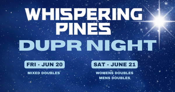 WHISPERING PINES DUPR NIGHT logo