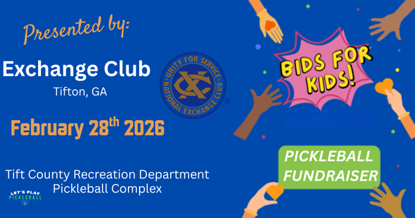 1st Annual Bids for Kids Pickleball Fundraiser presented by The Exchange Club of Tifton logo