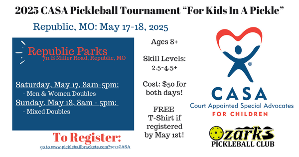 CASA Pickleball Tournament For Kids in a Pickle logo