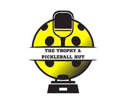 The trophy and Pickleball hut logo