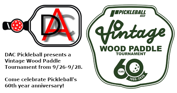 Pickleball Vintage Wood Paddle Open at DAC logo