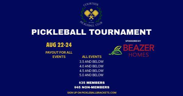 Courtside Pickleball Tournament Sponsored by Beazer Homes logo