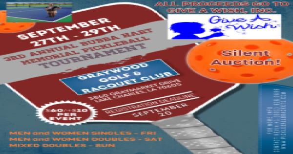 3rd Annual Bubba Hart Memorial Pickleball Tournament logo