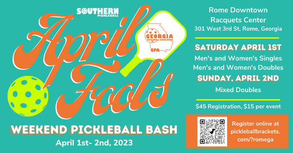 Rome GA April Fools Pickleball Bash logo