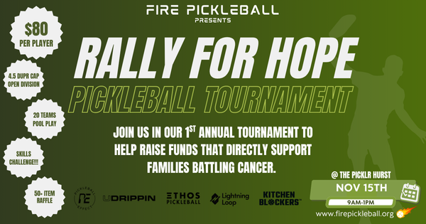 Fire Pickleball - Rally For Hope logo