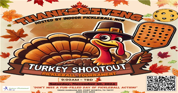 Thanksgiving Turkey Shootout Pickleball Tournament hosted by Indoor Pickleball Now logo