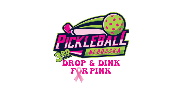 Pickleball Nebraska 3rd Annual Drop & Dink for PINK - 2024 UPA Nebraska State Championship logo