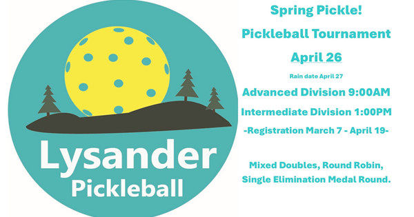 CANCELED: Lysander Park Spring Pickleball Tournament logo