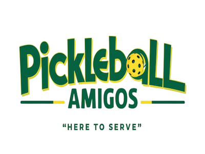 Pickleball Amigos - "Here to Serve" logo