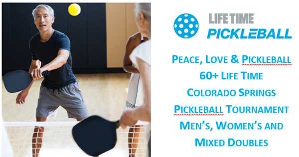 Peace, Love & Pickleball Life Time 60+ Tournament logo