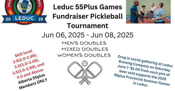Leduc 55Plus Games Fundraiser Pickleball Tournament