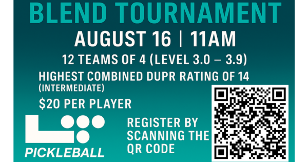 3.0 to 3.9 "Blend" DUPR Tourney logo