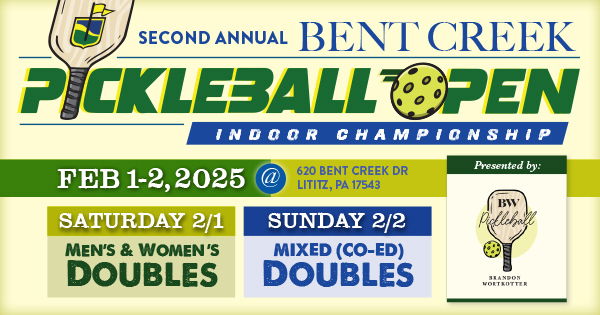 Second Annual Bent Creek Pickleball Open Indoor Championships logo