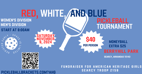Red, White, and Blue Pickleball Tournament logo