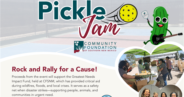Pickle Jam Pickleball Tournament by Community Foundation of Southern New Mexico logo