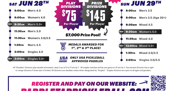 INDOOR Paddle Tap Pickleball  Prize Money Tournament Register: www.PaddleTapPickleball.com logo