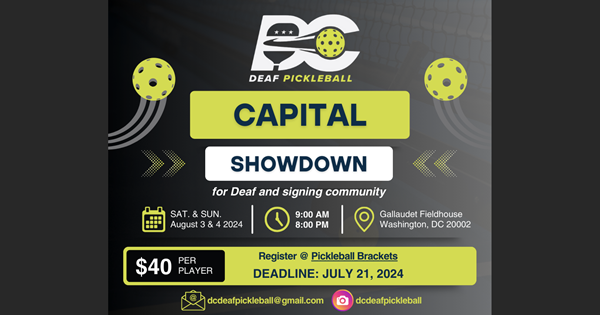 DC Deaf Pickleball Capital Showdown for Deaf and Signing Community logo