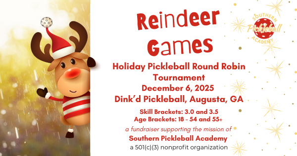Reindeer Games Holiday Pickleball Tournament logo