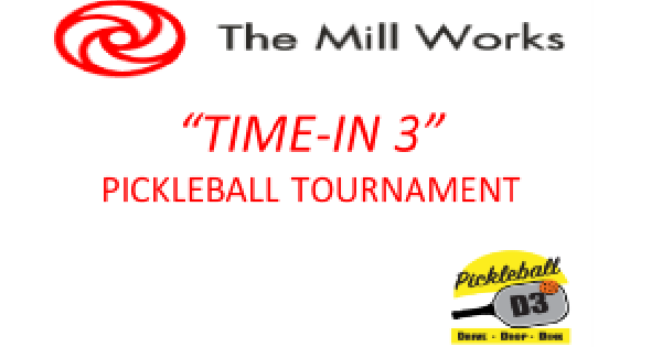 "Time-In 3" Pickleball Tournament logo