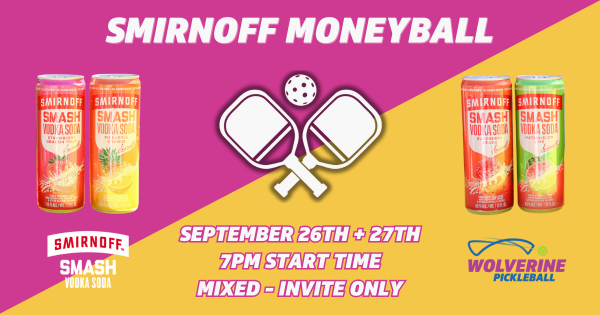 Wolverine Pickleball x Smirnoff Smash Moneyball logo