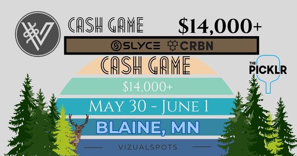 VIZUALSPOTS CASH GAME $14,000+ Prize Pool in Blaine, MN @Picklr Indoor Money Ball logo