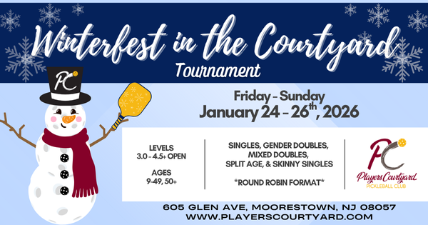 Players Courtyard "Winterfest in the Courtyard" 2026 Pickleball Tournament logo