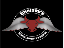 Chelsey's Wings, Burgers & Spirits logo
