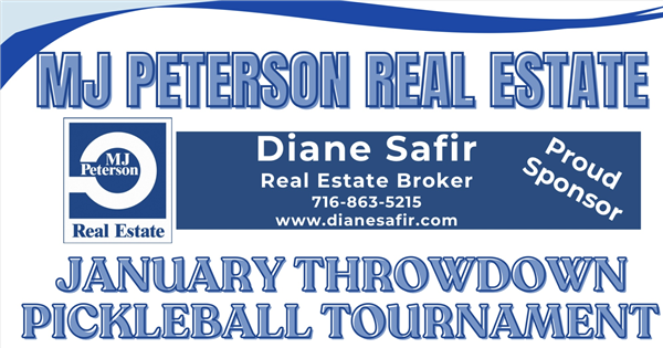 MJ Peterson Real Estate: January Throwdown Pickleball Tournament at Village Glen Tennis & Pickleball logo