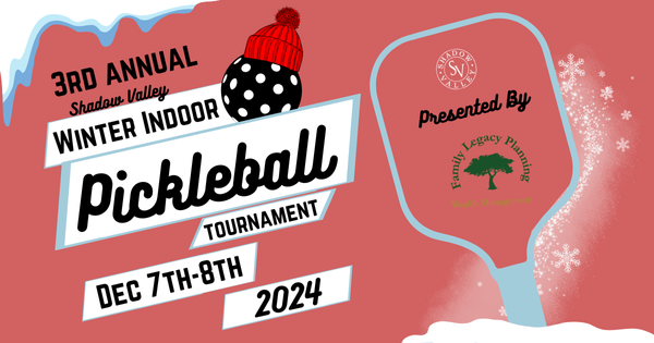 3rd Annual Shadow Valley Winter Indoor Pickleball Championship logo