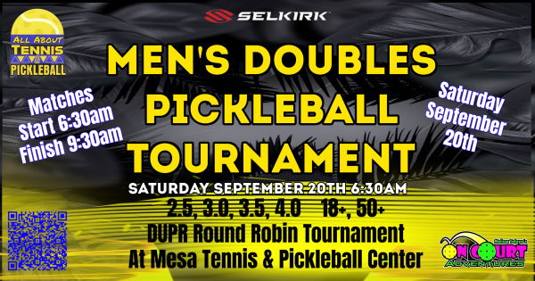 On Court Adventures 1 Day Men's Doubles Tournament at Gene Autry logo