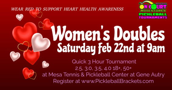 On Court Adventures 1 Day Heart Awareness Women's Doubles Tournament at Gene Autry