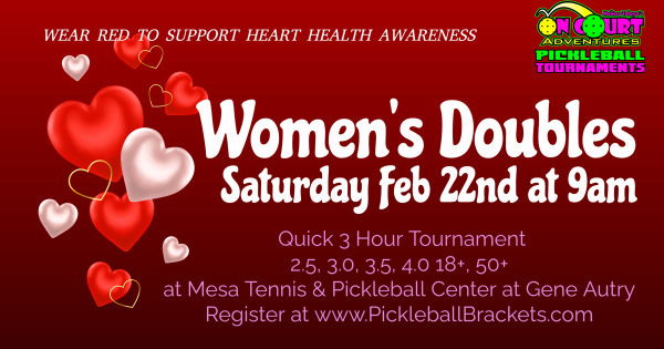 On Court Adventures 1 Day Heart Awareness Women's Doubles Tournament at Gene Autry logo