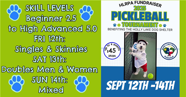 Dog Shelter Benefit TOURNAMENT at Holly Lake Ranch logo