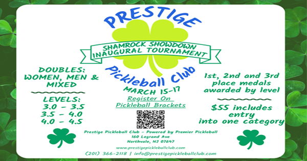 Shamrock Showdown @ Prestige PBC powered by Premier Pickleball logo