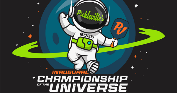 Pickleville's Championship of the Universe Tournament logo