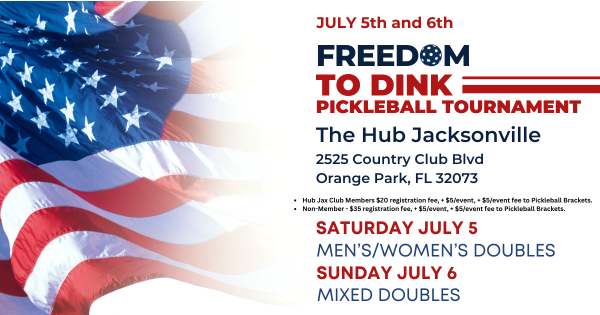 Freedom to Dink Tournament at The Hub Jax logo