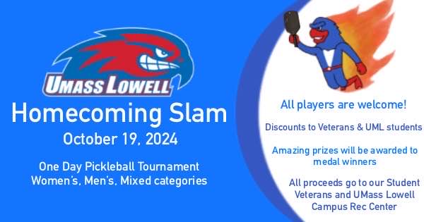 UMass Lowell Pickleball Homecoming Slam 2024 logo