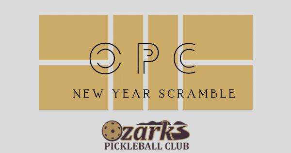 Ozarks Pickleball Club New Year Scramble logo