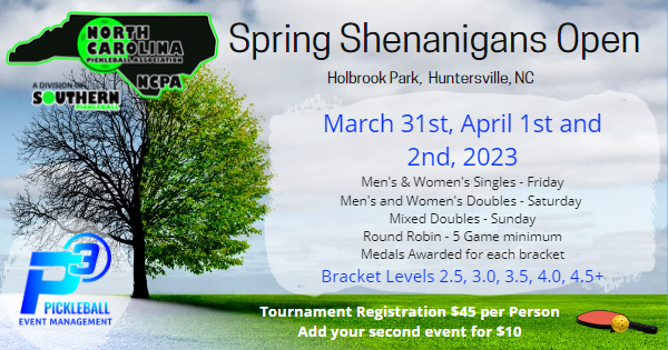 NCPA's Spring Shenanigans Open - Hosted by P3 Pickleball logo