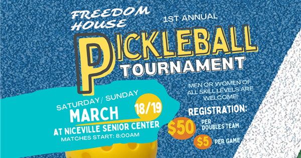 1st Annual Freedom House Pickleball Tournament logo