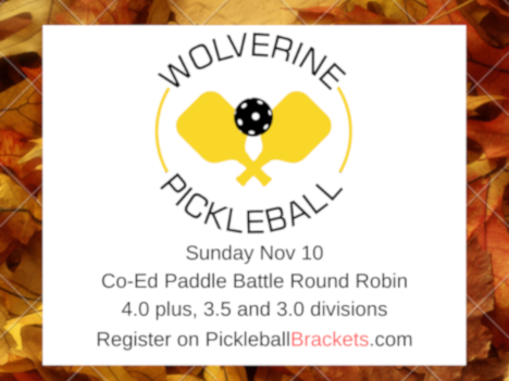 Wolverine Pickleball Co-Ed Paddle Battle Round Robin logo