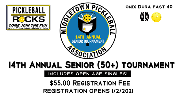 14th Annual Middletown Pickleball Tournament logo
