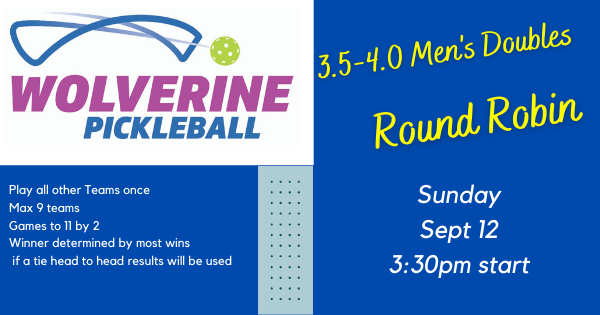 Wolverine Pickleball 3.5-4.0 Men's Doubles Round Robin logo